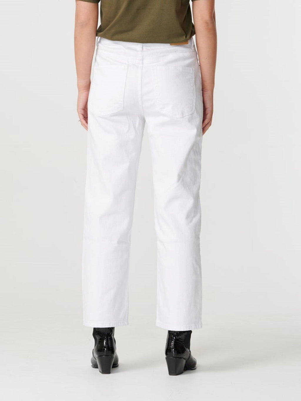 Jeans anchos de cintura alta - White