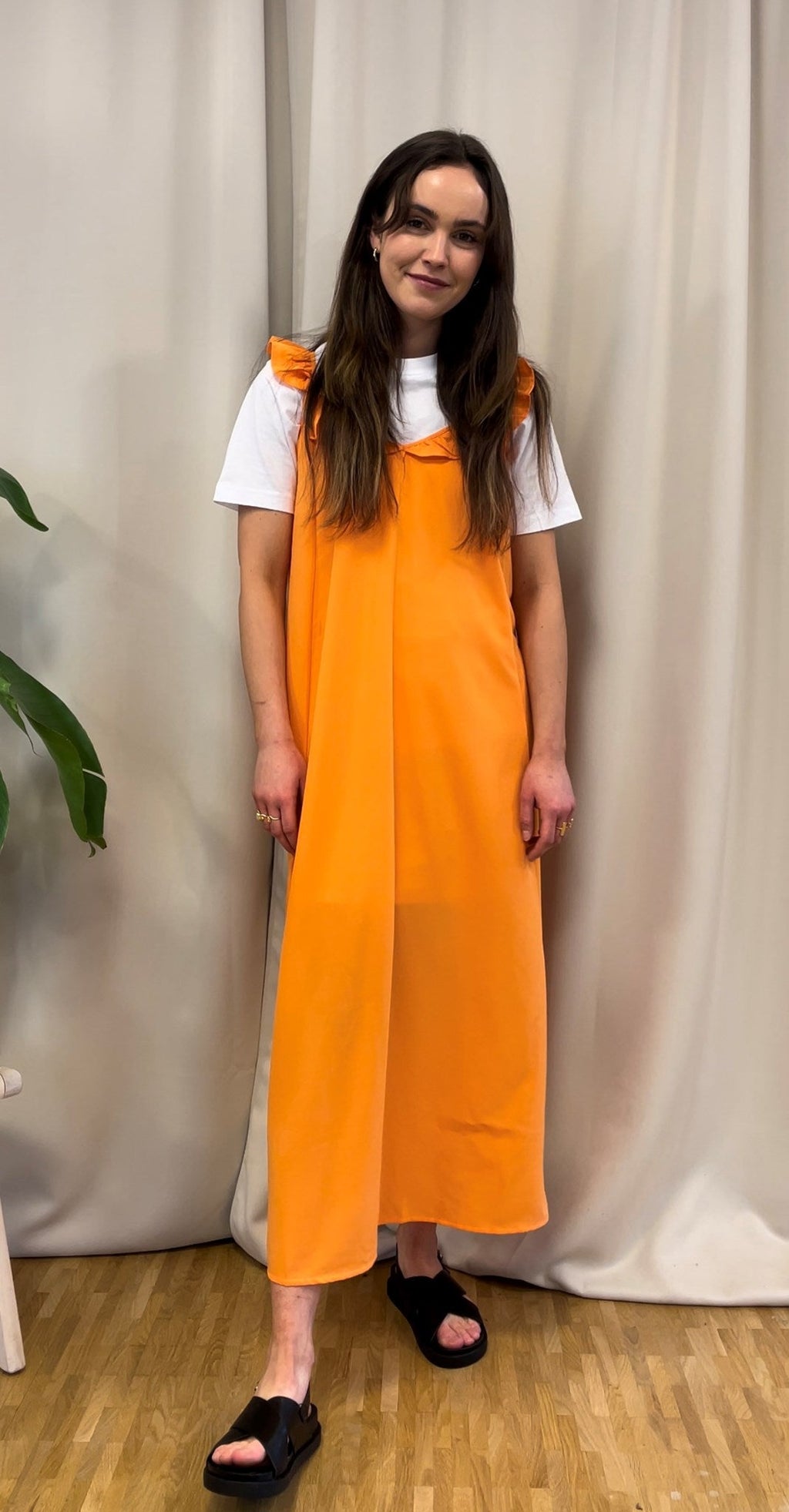 Vestido de Zora Midi - Orange Sun